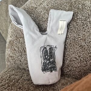 Eleven Madison Park Gray Canvas Tote with Abstract Design